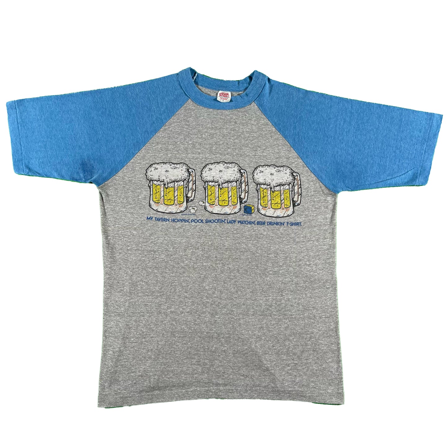80s 'Beer Drinkin T-Shirt' Raglan Tee- M