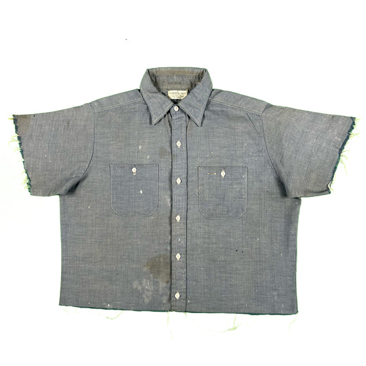 70s Cropped Chambray Shirt- XL