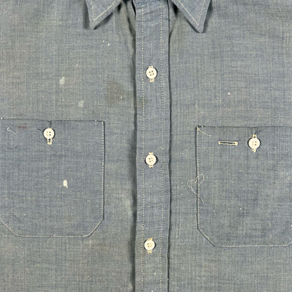 70s Cropped Chambray Shirt- XL