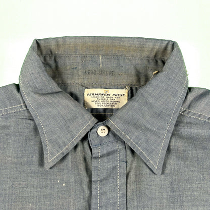 70s Cropped Chambray Shirt- XL