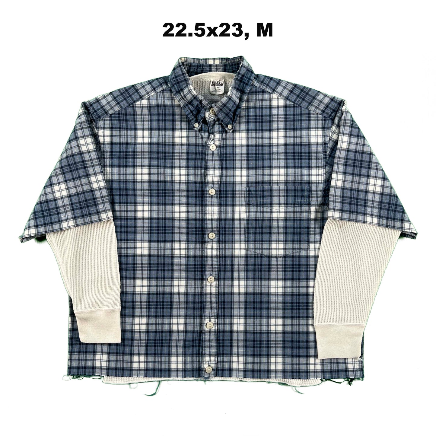 Vintage Gap Cropped Plaid Shirt & Waffle Knit Thermals- SELECT COMBO