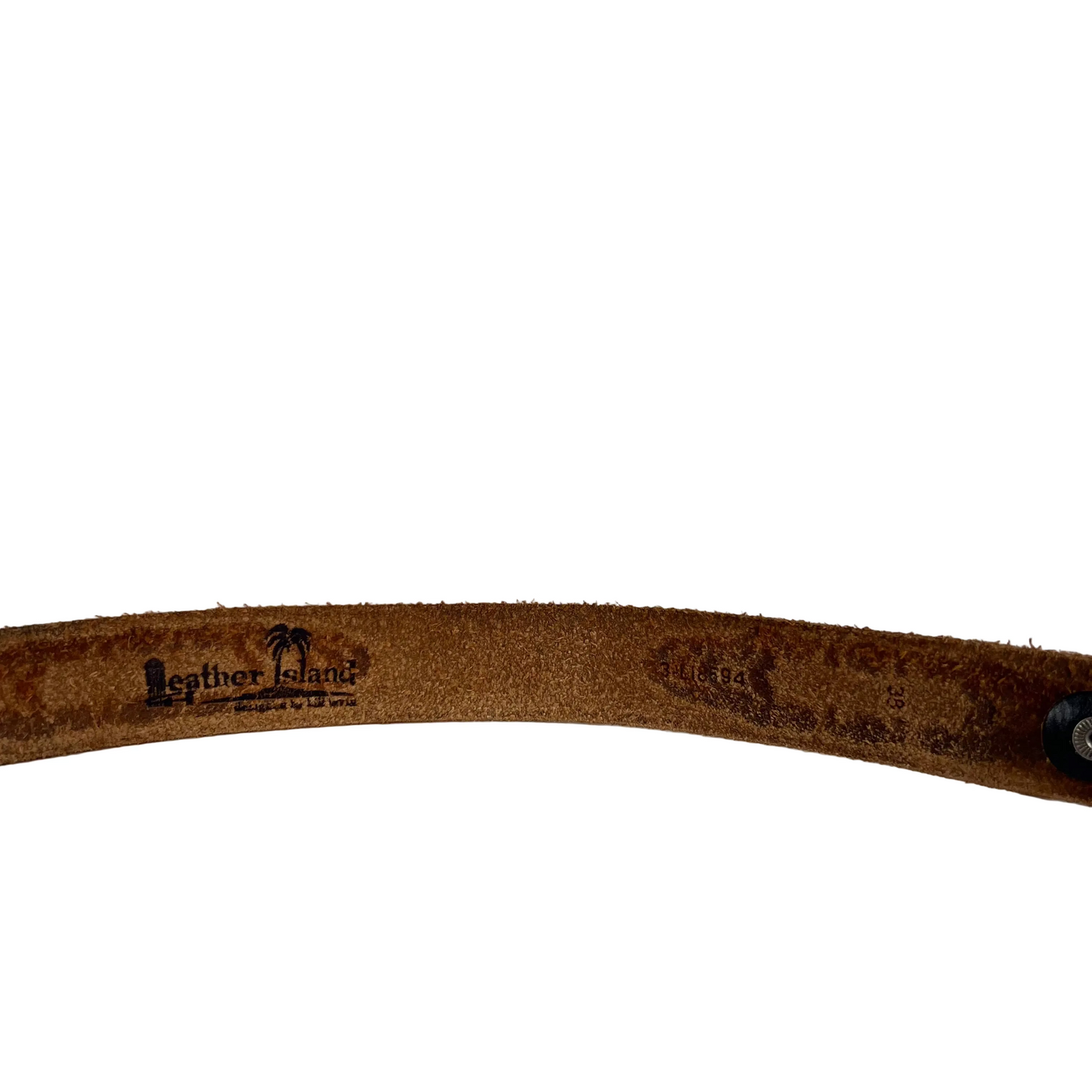 90s Black Leather Embellished Belt- 38"