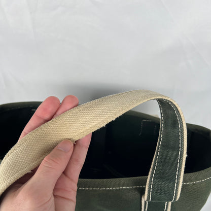 Sun Faded Forest Green Lands' End 'OES' Canvas Tote Bag