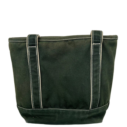 Sun Faded Forest Green Lands' End 'OES' Canvas Tote Bag