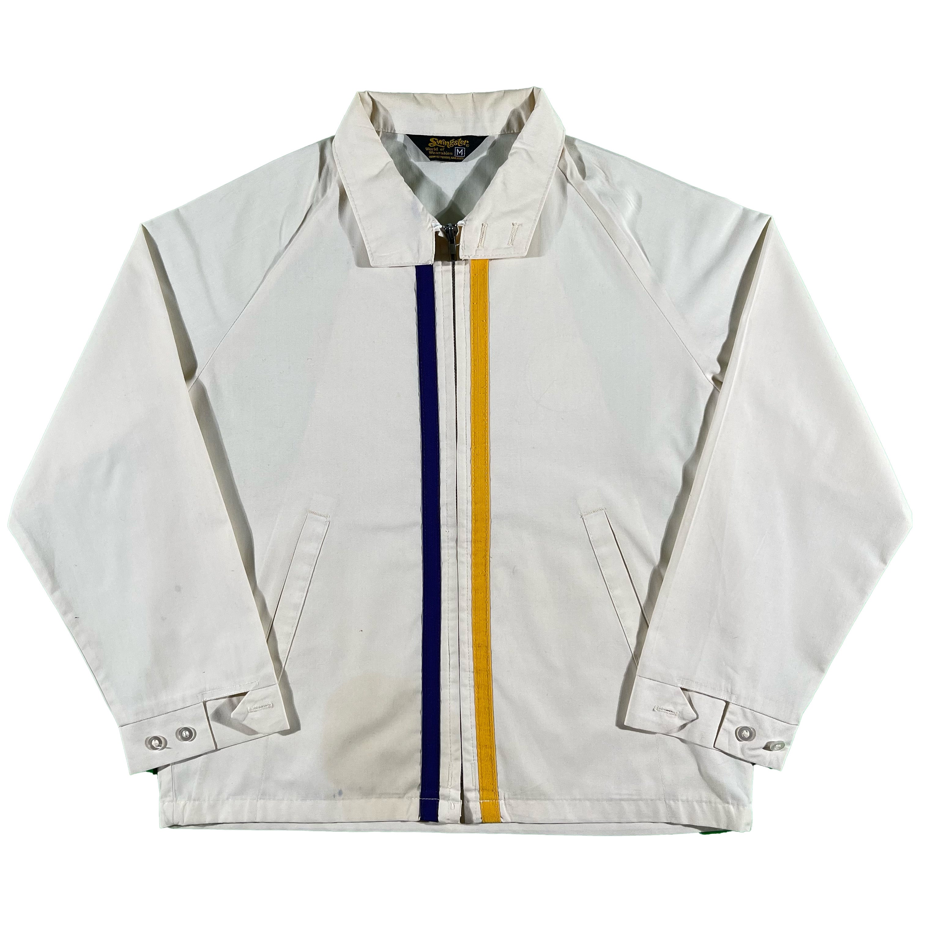 70s Chain Stitch Striped Work Jacket- M