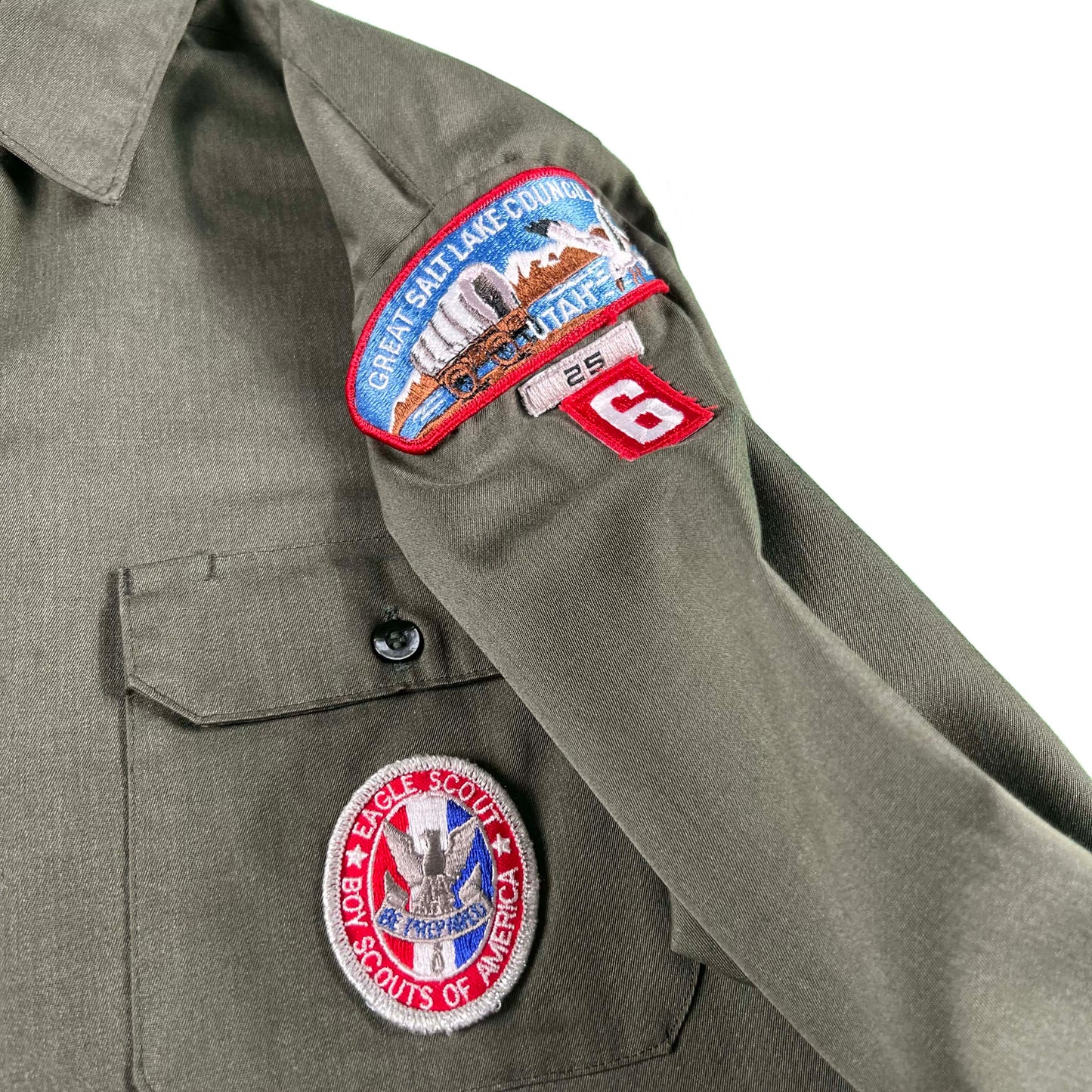 90s Cropped Long Sleeve Boy Scouts Shirt- M