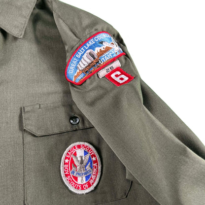 90s Cropped Long Sleeve Boy Scouts Shirt- M