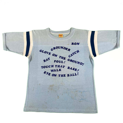 70s Felt Print Baseball Tee- L