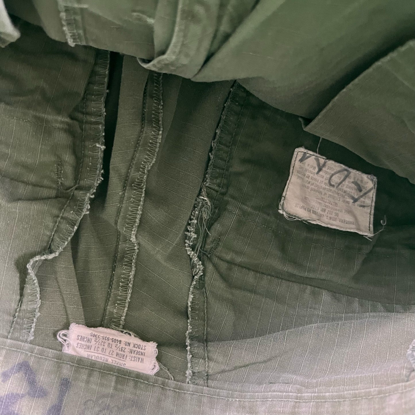 60s OG 107 Poplin Baggy Army Cargo Pants- 22"-29"x30