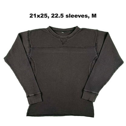 Vintage Black Waffle Knit Thermal- SELECT SHIRT