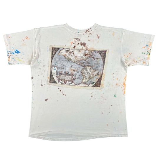90s Banana Republic Map Painter's Tee- L