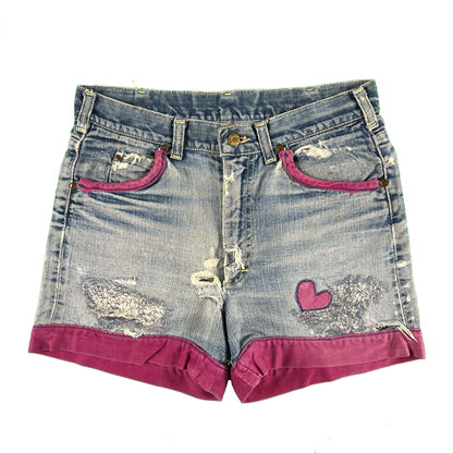 60s Lee Repaired Heart Denim Shorts- 30x3