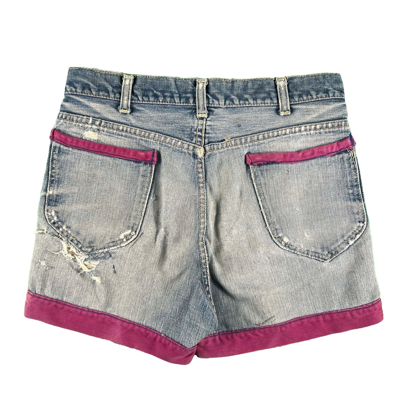 60s Lee Repaired Heart Denim Shorts- 30x3