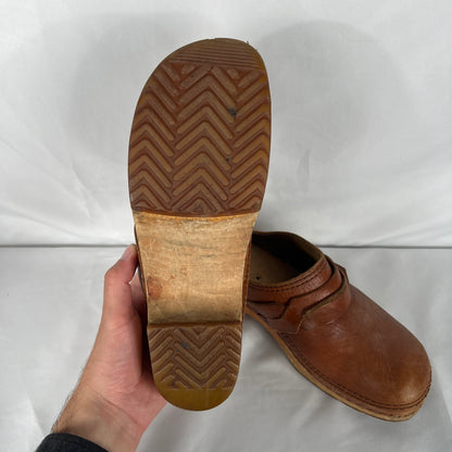 70s Wood and Leather Clogs- M's 9, W's 10.5