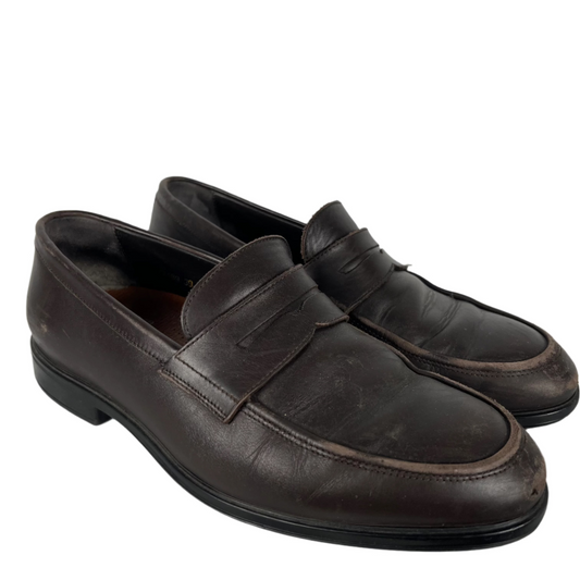 90s Allen Edmonds Mocha Brown Leather Penny Loafers- M's 10, W's 11.5