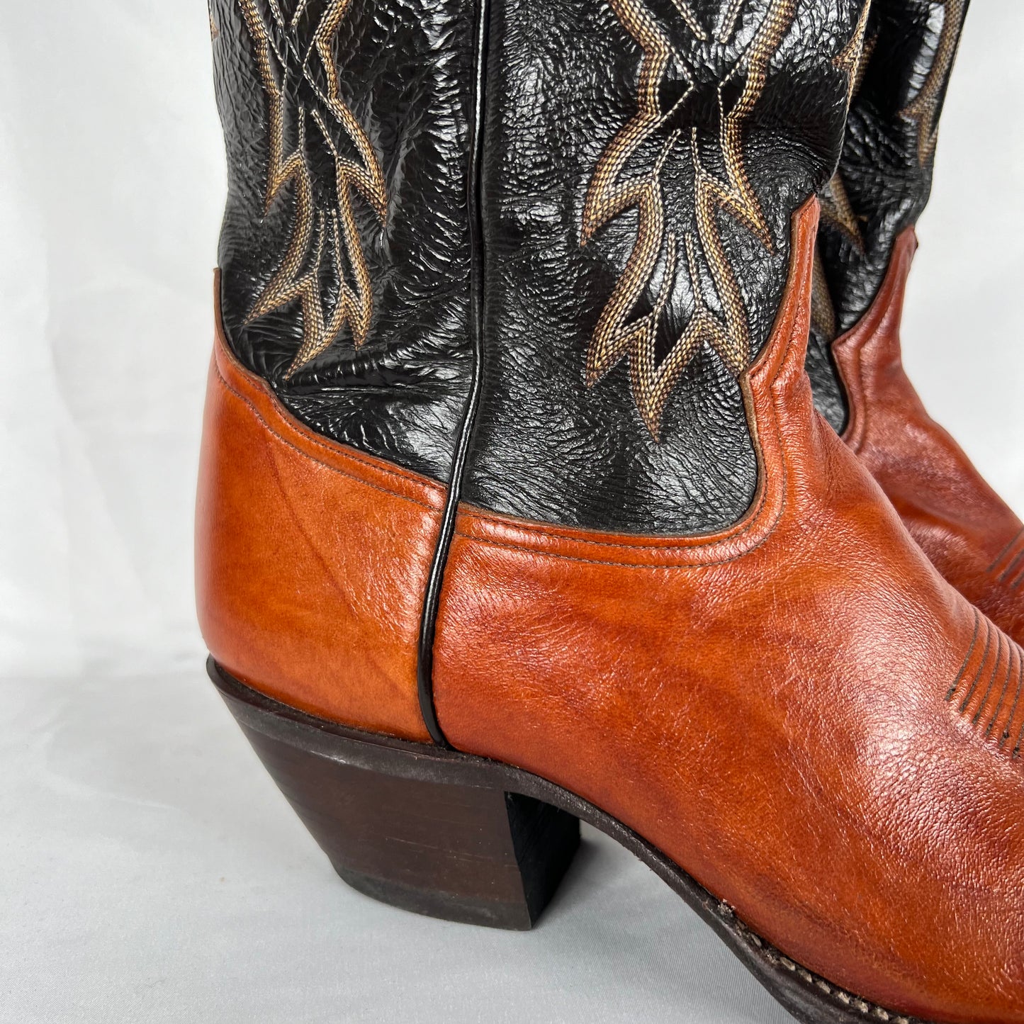 80s Tony Lama Two Tone Brown Cowboy Boots- M's 10, W's 11.5