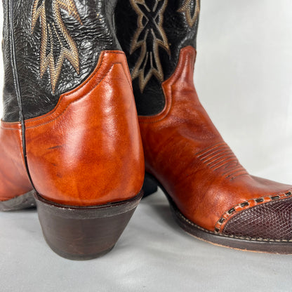 80s Tony Lama Two Tone Brown Cowboy Boots- M's 10, W's 11.5
