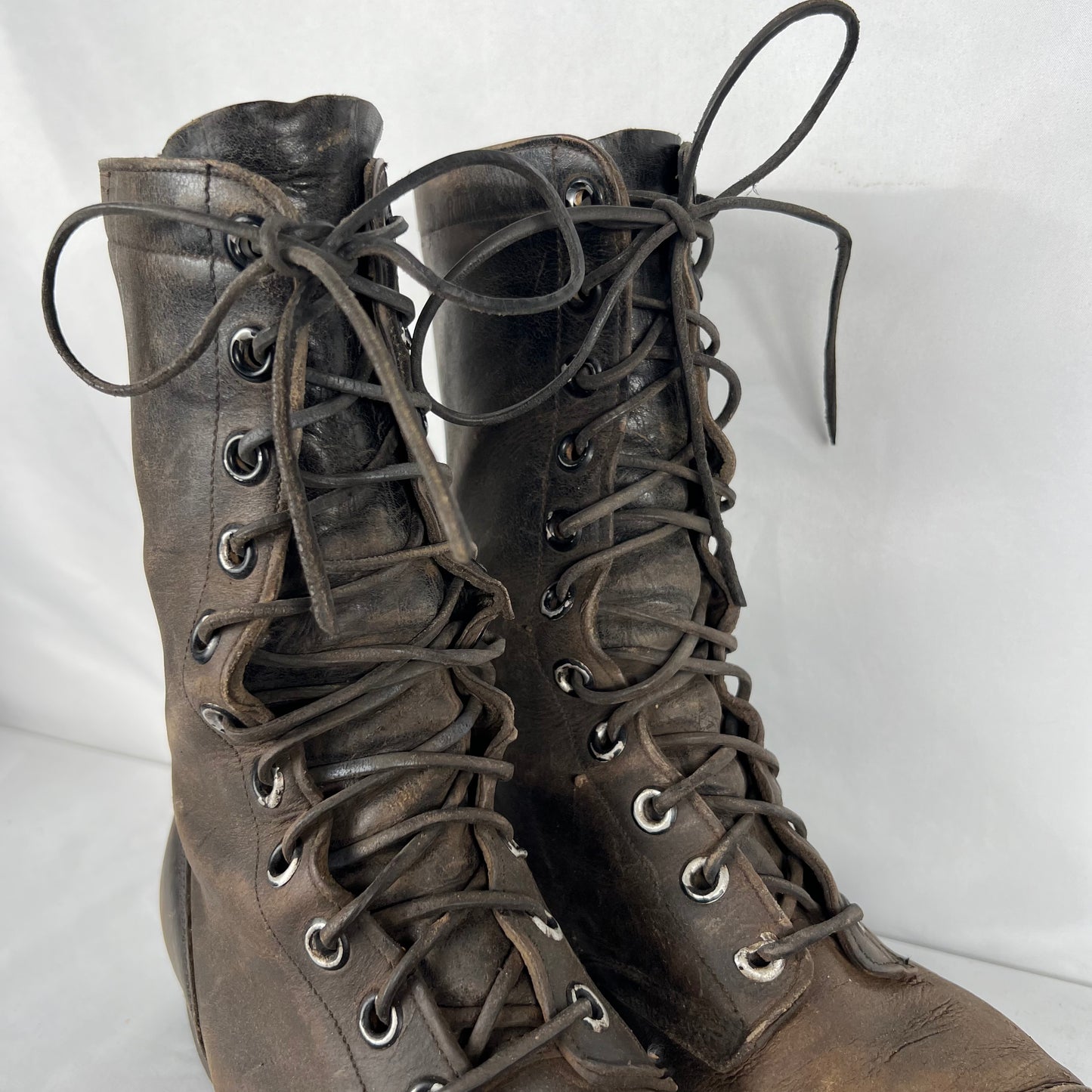 50s/60s Patina Black Combat Jumper Boots- M's 9, W's 10.5