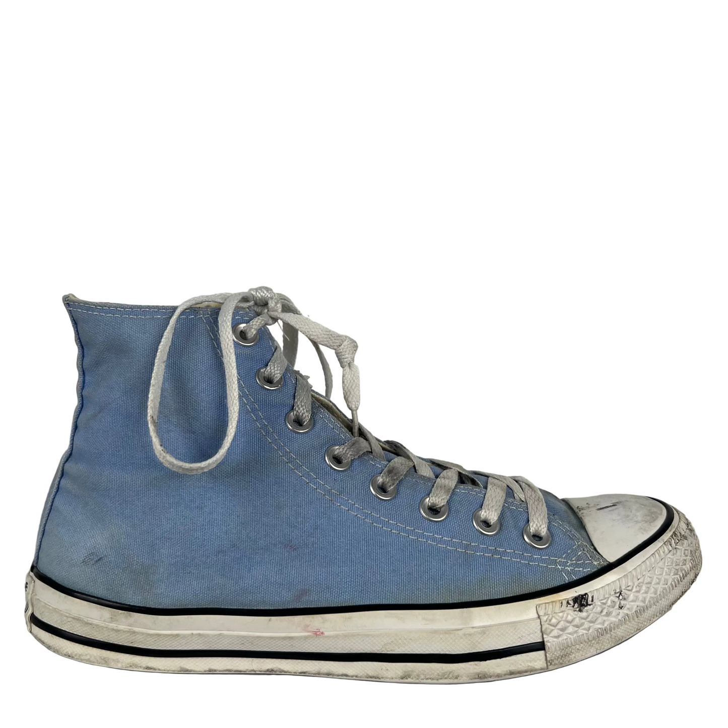 Sun Faded Pastel Blue High Top Converse- M's 8, W's 9.5