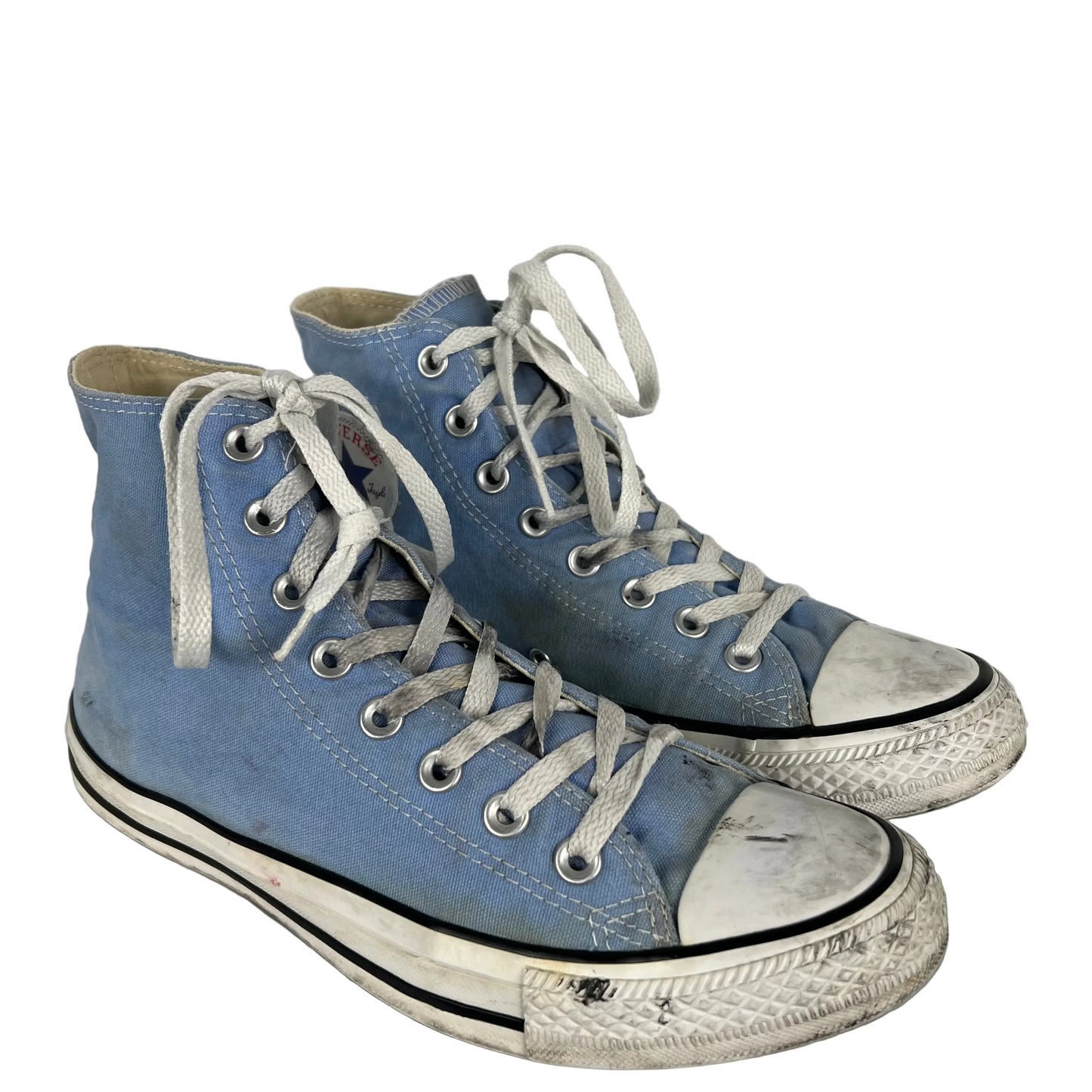 Sun Faded Pastel Blue High Top Converse- M's 8, W's 9.5