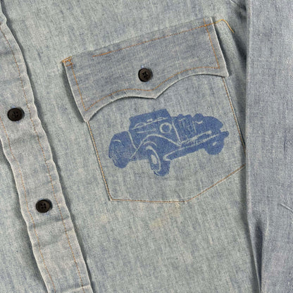 80s Car Chambray Shirt- S