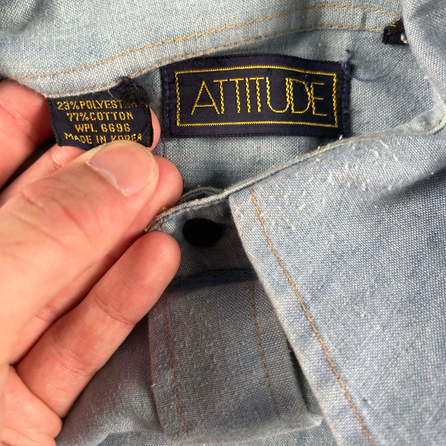 80s Car Chambray Shirt- S
