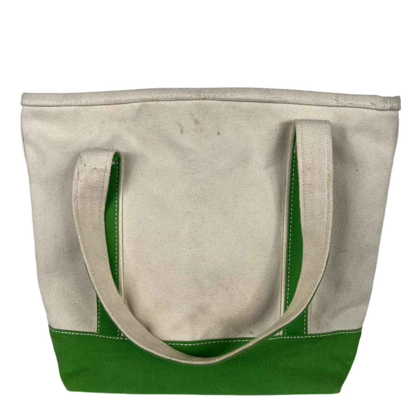 Lands' End Canvas Lime Green Handle Tote Bag- S