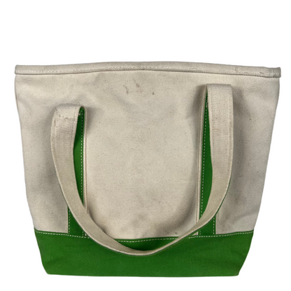 Lands' End Canvas Lime Green Handle Tote Bag- S