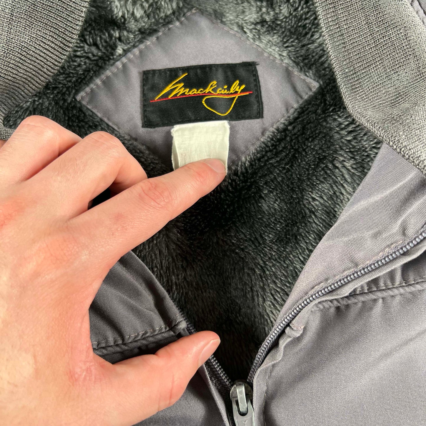 80s Fleece/Fur Lined Bomber Jacket- M