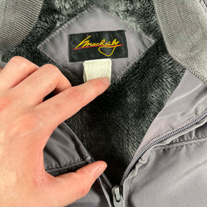 80s Fleece/Fur Lined Bomber Jacket- M