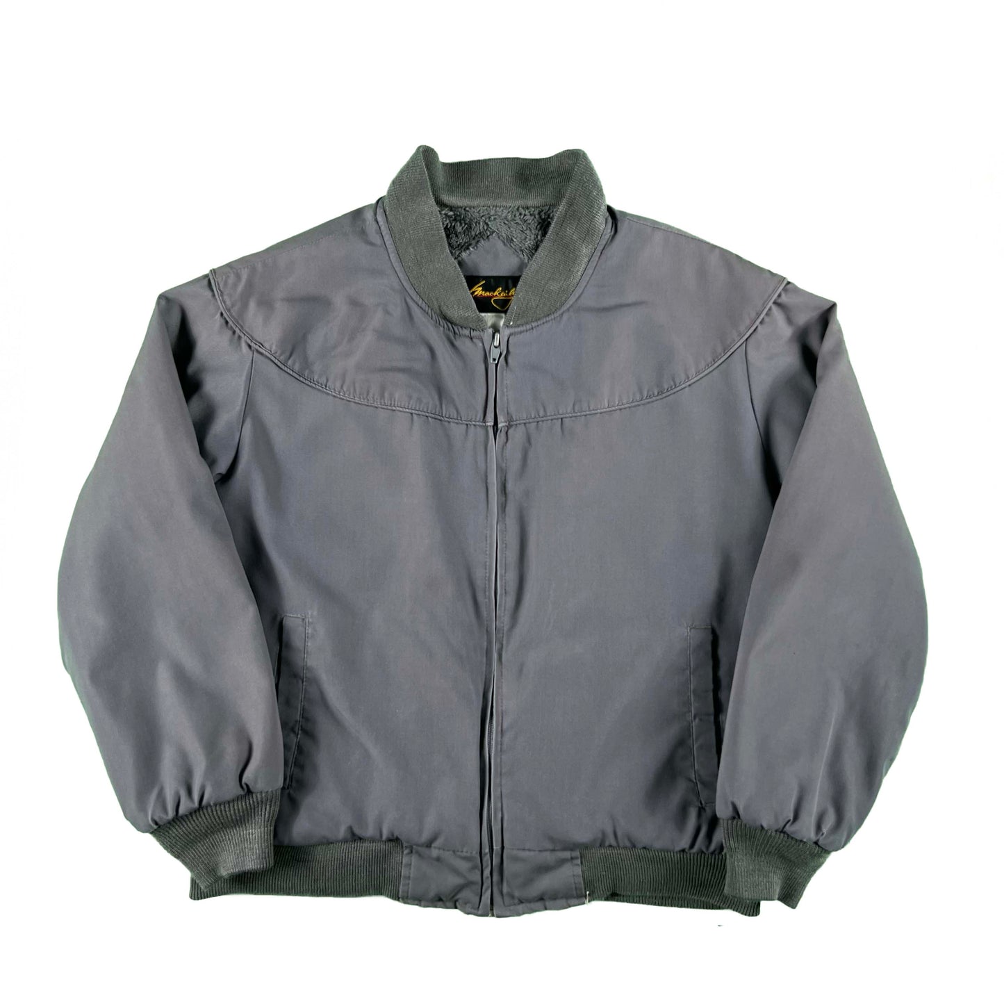 80s Fleece/Fur Lined Bomber Jacket- M