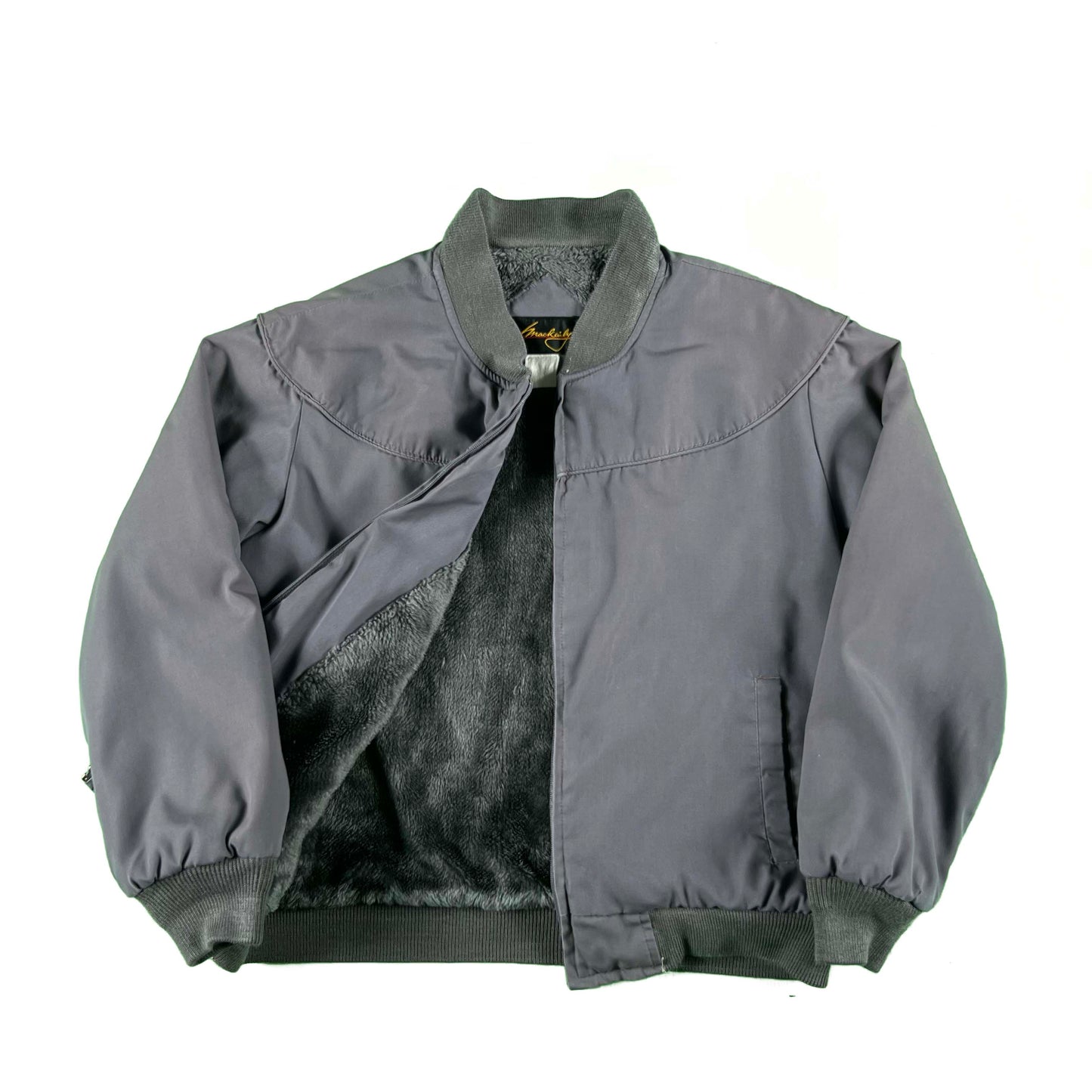 80s Fleece/Fur Lined Bomber Jacket- M