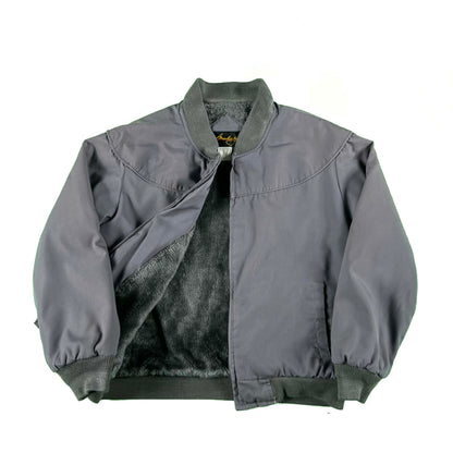 80s Fleece/Fur Lined Bomber Jacket- M