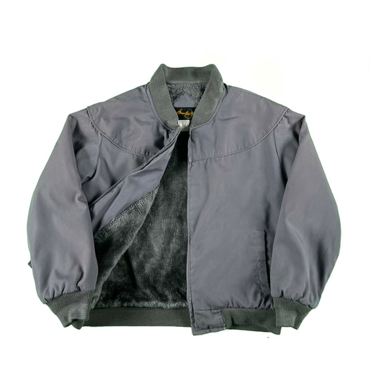 80s Fleece/Fur Lined Bomber Jacket- M