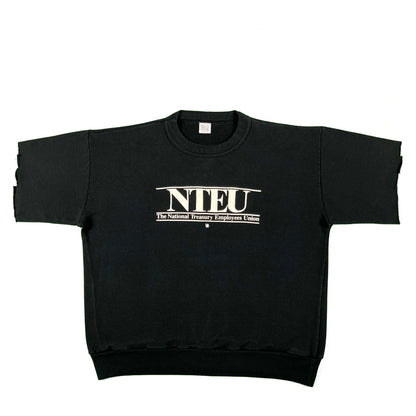 80s National Treasury Employees Union Chopped Black Sweat- XL