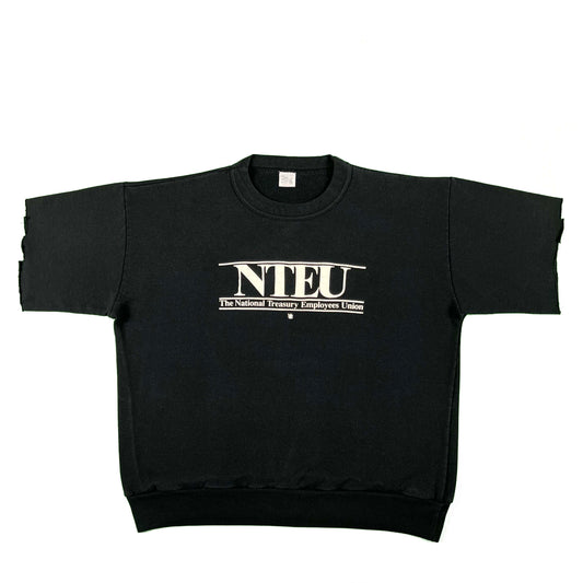 80s National Treasury Employees Union Chopped Black Sweat- XL