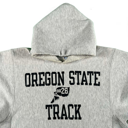 80s Champion Oregon State Track Reverse Weave Hoodie- L