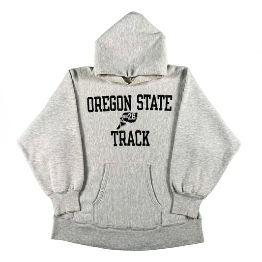 80s Champion Oregon State Track Reverse Weave Hoodie- L