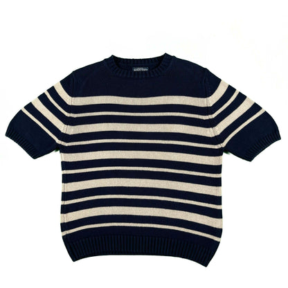 90s Lands' End Striped Short Sleeve Sweater- M