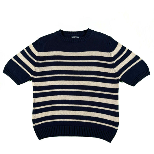 90s Lands' End Striped Short Sleeve Sweater- M
