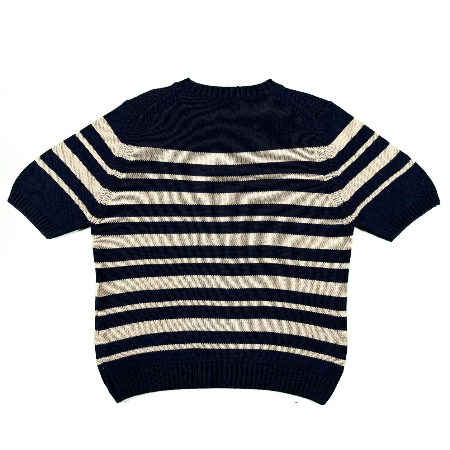 90s Lands' End Striped Short Sleeve Sweater- M