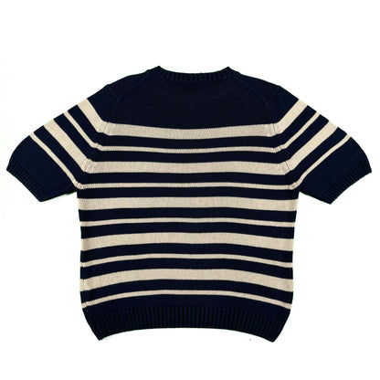 90s Lands' End Striped Short Sleeve Sweater- M