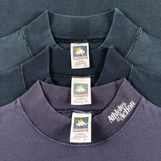 90s/00s 'Cotton Deluxe' Mock Neck Long Sleeve Tees- SELECT SHIRT
