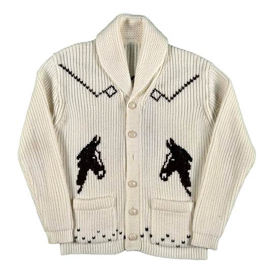 70s Horse Cowichan Cardigan- XL