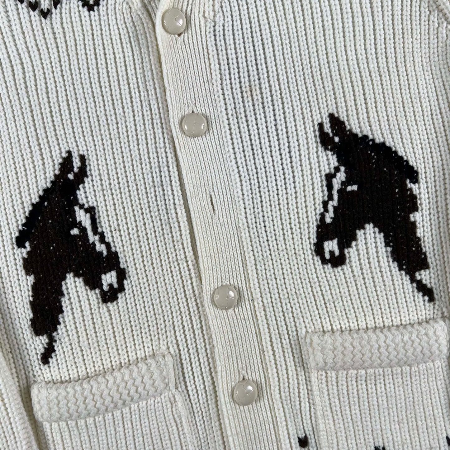 70s Horse Cowichan Cardigan- XL