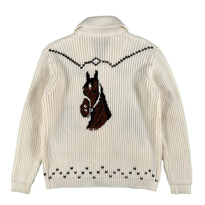 70s Horse Cowichan Cardigan- XL