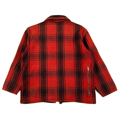 50s Buffalo Plaid Wool Mackinaw Jacket- XL