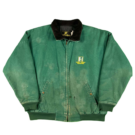 80s K Products Sun Faded Green Canvas Work Jacket- XL