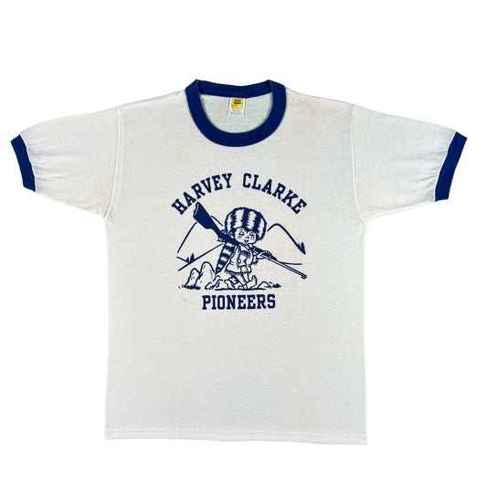 80s Harvey Clarke Pioneers Ringer Tee- M