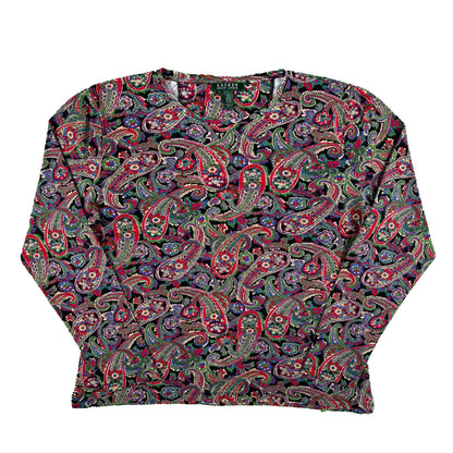 00s Lauren Ralph Lauren Paisley Long Sleeve- M